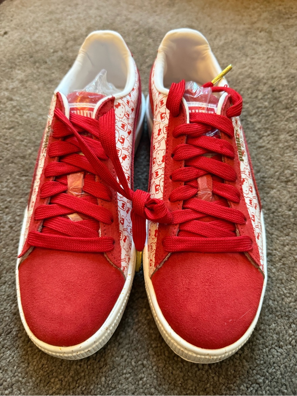 Puma Hello Kitty Sanrio White and Red Sneakers